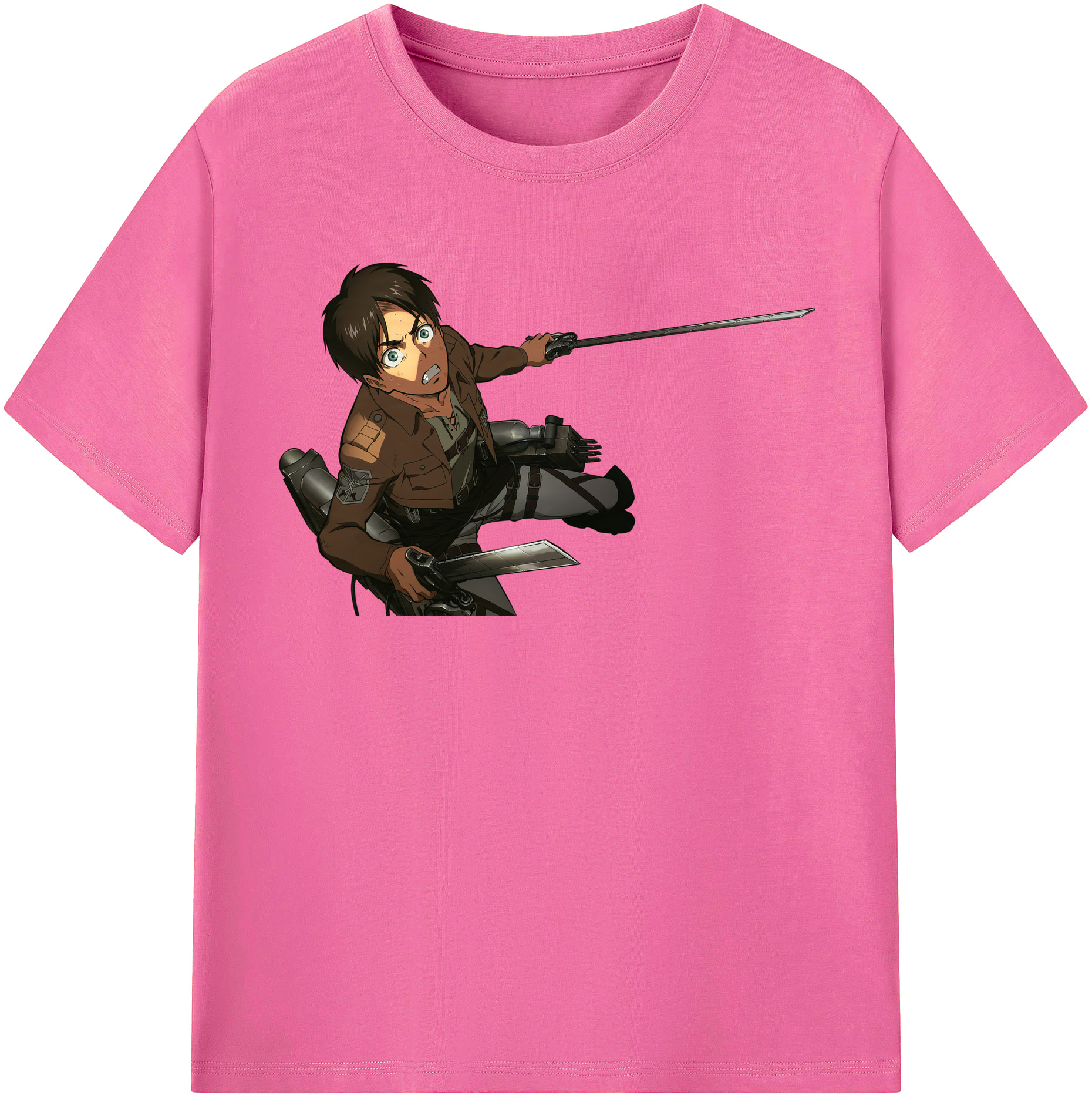 （画像用） 進撃の巨人 エレン･イェーガー Attack on Titan Eren Jäger レディースカジュアルプリントTシャツ（綿100％）